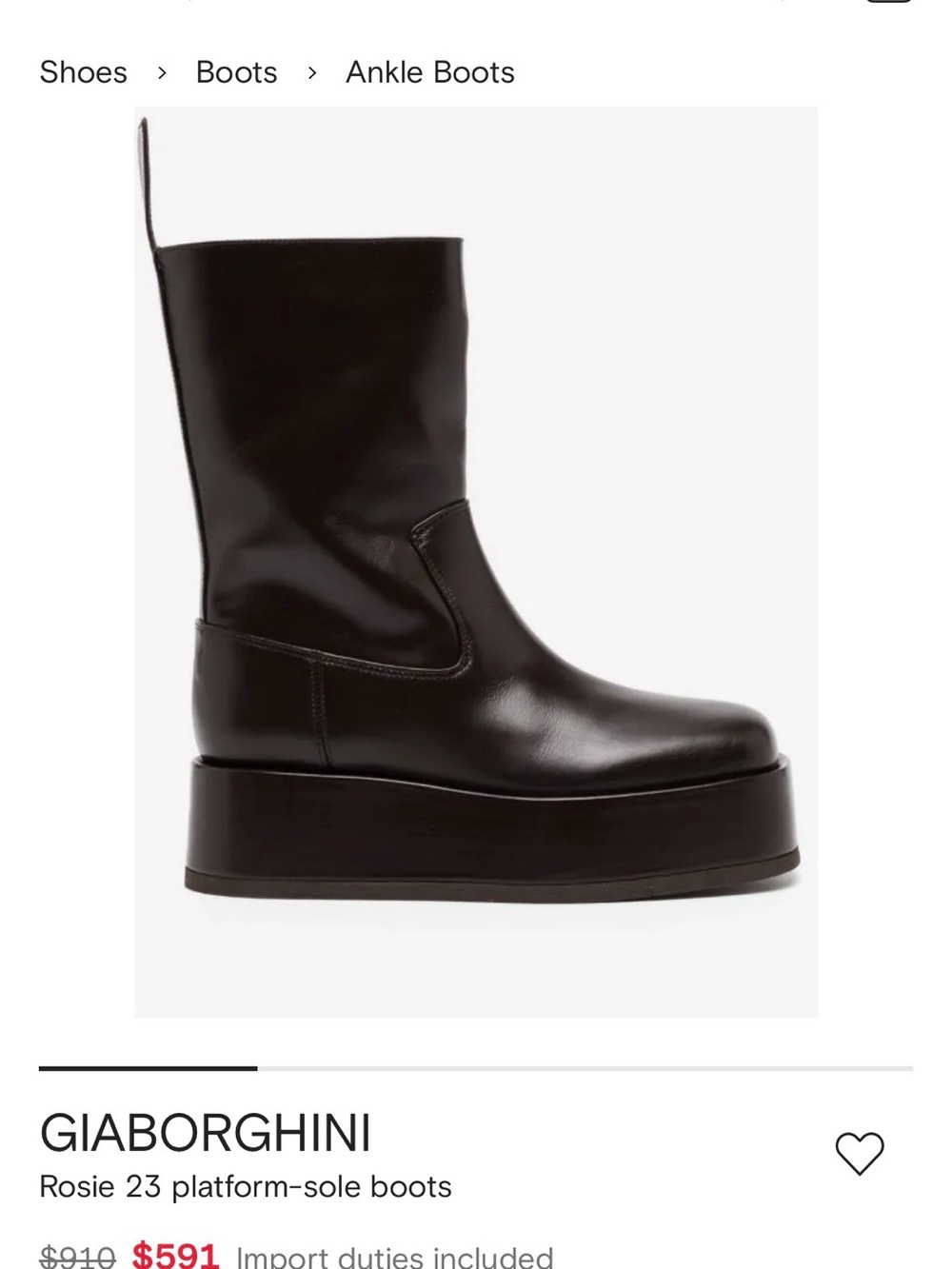 Gia Borghini GIA / RHW Black Leather Ankle Booties